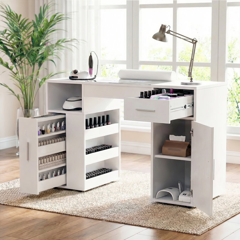 Glass Particle Board / Chipboard Computer Desk
