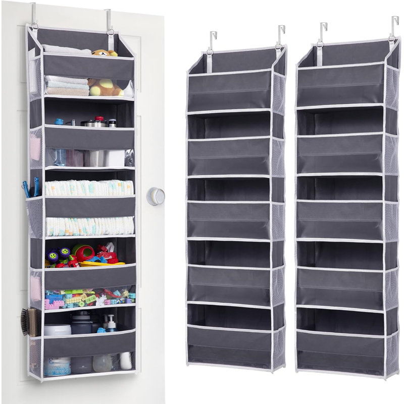 Ensemble de 2 organisateurs de porte à 5 niveaux gris foncé