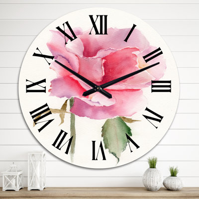 Horloge murale traditionnelle rose vif