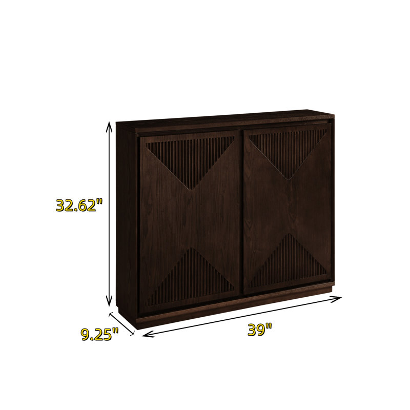 Buffet de rangement moderne en forme de V, Marron foncé