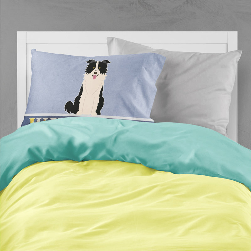 Taie d’oreiller welcome, Border collie noir et blanc