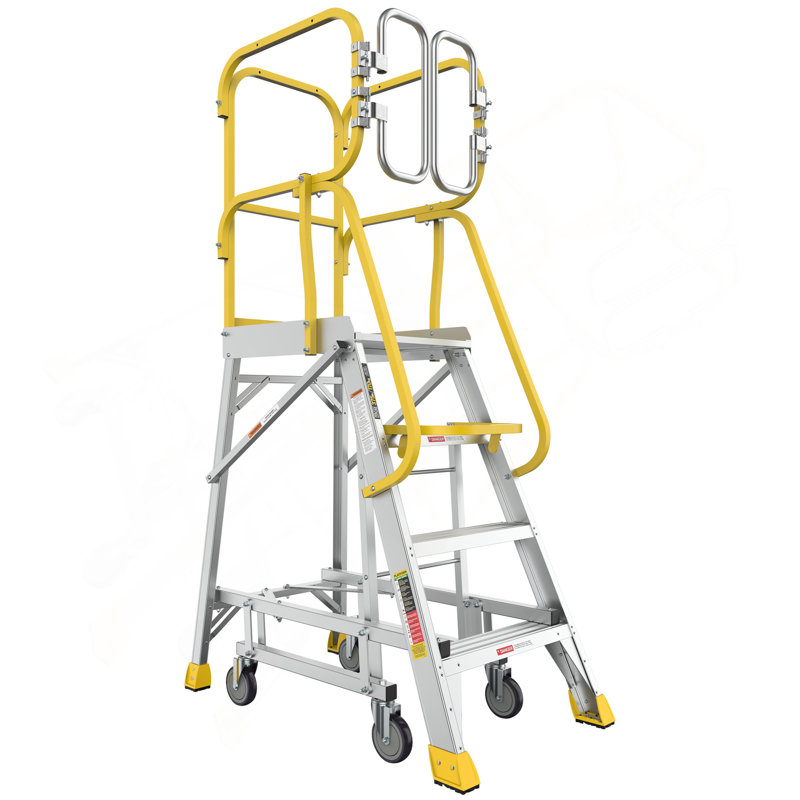Échelle plateforme en aluminium à 4 marches 375 lb, 78,74 po H x 45,7 po L x 26,8 po P