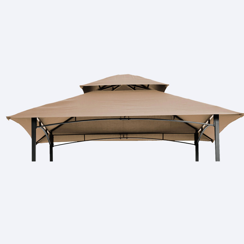 Housse de remplacement pour toit de tente 8 x 5 pi - Pavillon de jardin beige à deux niveaux pour auvent, Beige