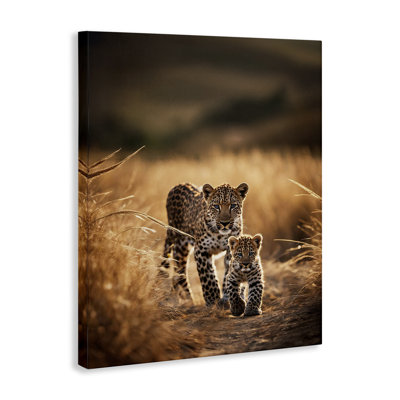 Art mural sur toile, "Cheetah & Cub in Nature" par Noah Bay