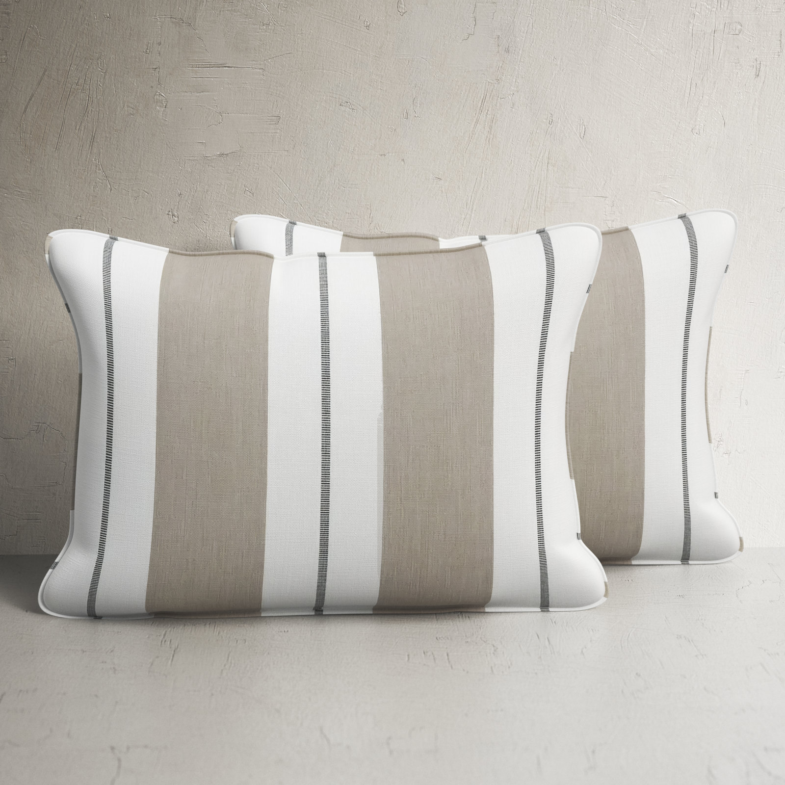 Deana 26" x 16" Sunbrella® Pillow Cover and Insert, Gray/White, 12" H x 20" W