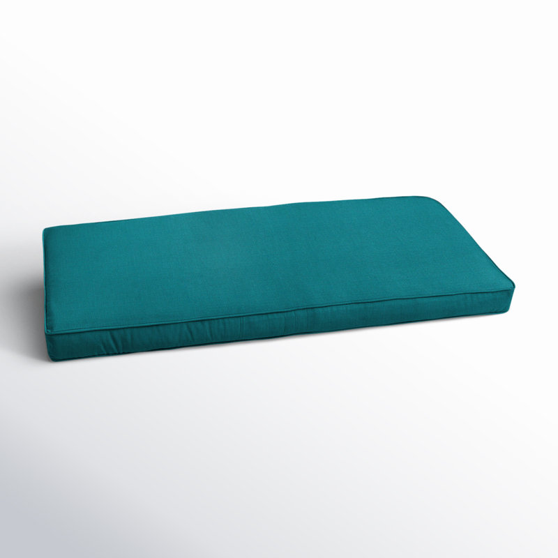 Charton Outdoor Sunbrella Bench Cushion, 2" H x 47.5" W x 18" D, Spectrum Peacock Sunbrella® Plainweave