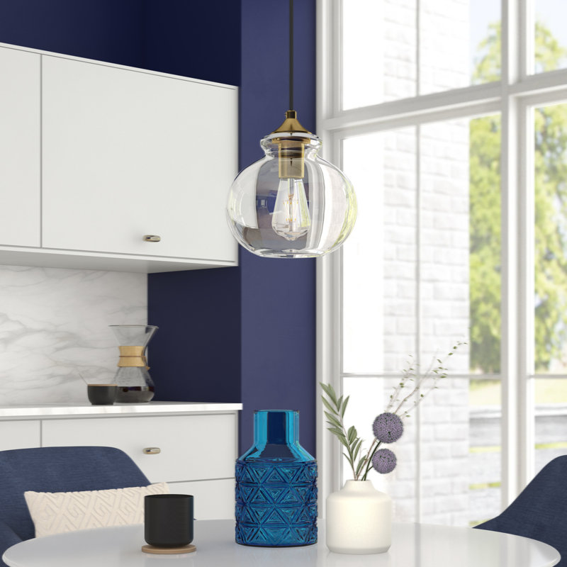Luminaire suspendu simple à 1 lumière Blaklie, Laiton