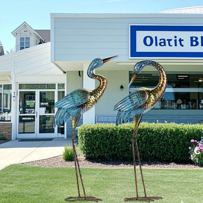 Statue de jardin oiseau en métal résistant à l'eau