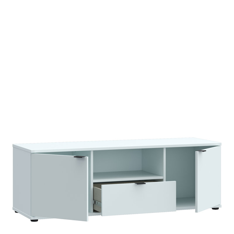 Ganymede Wide TV Unit with Open Shelf, Drawer & 2 Doors, Light Grey