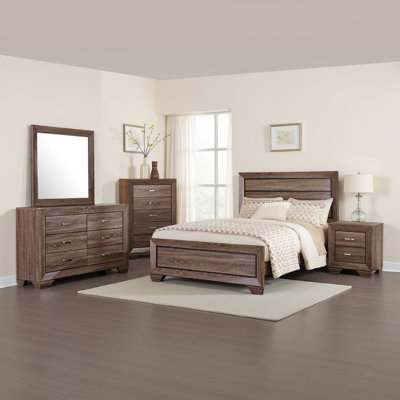 Bello 5 Piece Bedroom Set Transitional Washed
