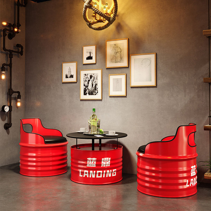 Ensemble de table et chaises Industrial Industrial, Ensemble de salle à manger 3 pièces