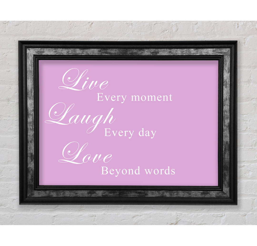 Love Quote Live Laugh Love Pink - Einzelne Bilderrahmen Kunstdrucke