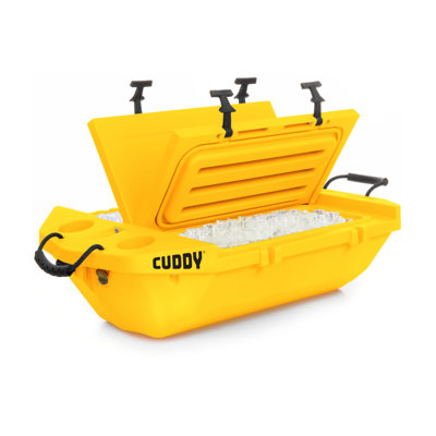 Glacière flottante et cuve de rangement CODDY pour terre et eau - 40 pte - Idéal pour la rivière, la plage, le kayak, la piscine et le lac - Jaune