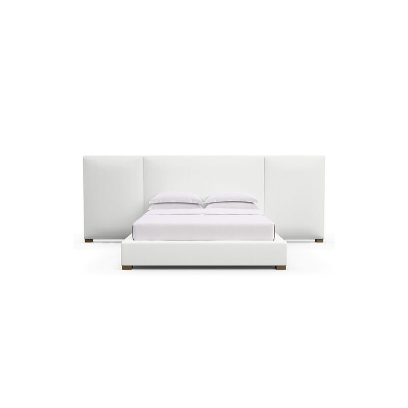 Prospect Upholstered Bed, Weathered, Box Weave Linen Pumice, Queen