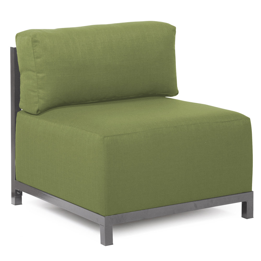 Olen 96" Sunbrella® Patio Sectional, Titanium, Moss Sunbrella