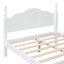 Structure de lit double en bois pleine grandeur, lit plateforme de style rétro avec support en lattes de bois, blanc-1361601853