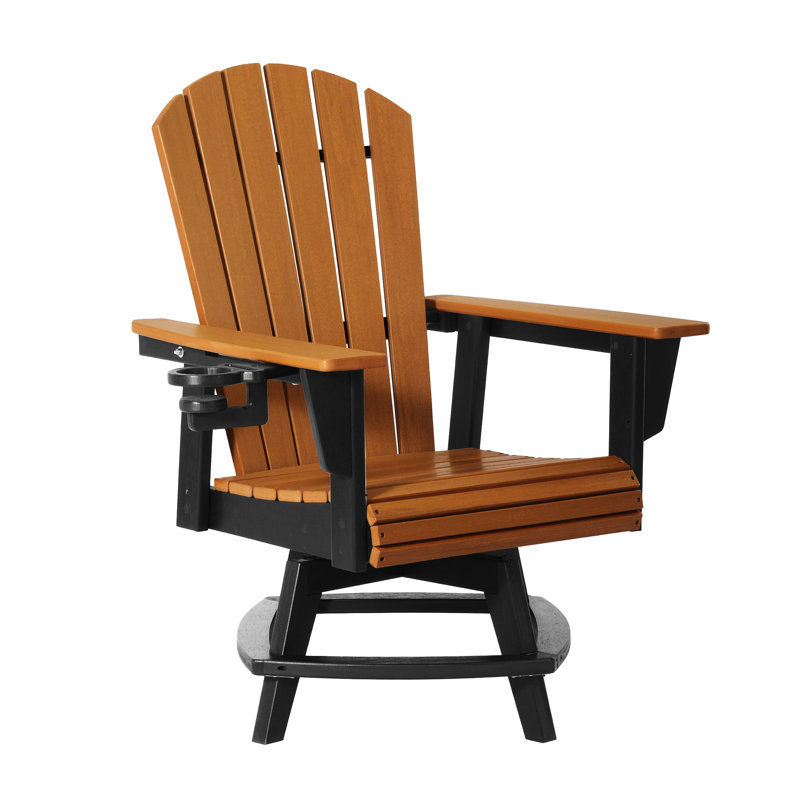Chaise pivotante Featherstone Adirondack, noire, Noir/naturel