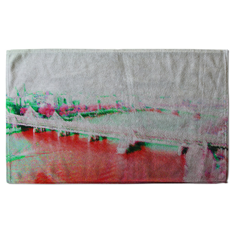 Cotton Tea Towel Kitchen Towel, Orange/White