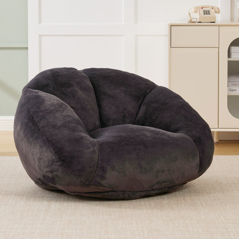 40'' Wide Faux Fur Accent Chair, Black