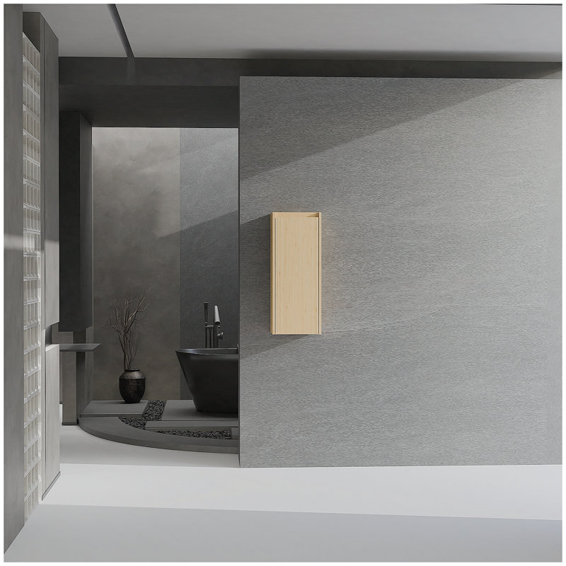 Armoire murale en bambou à grande capacité, de conception rustique avec rangement spacieux pour les salles de bain modernes