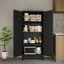GEITIN Armoire de rangement en métal de 61 po avec 2 portes et 3 tablettes réglables-1658296370