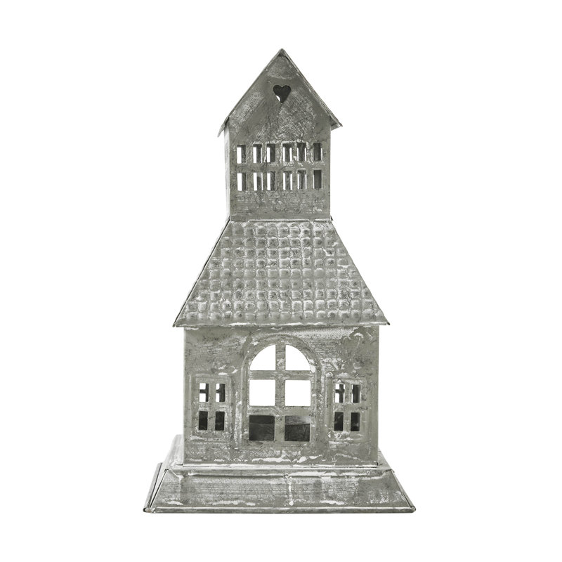 Porte-bougie en métal Festive Finds, Gris antique