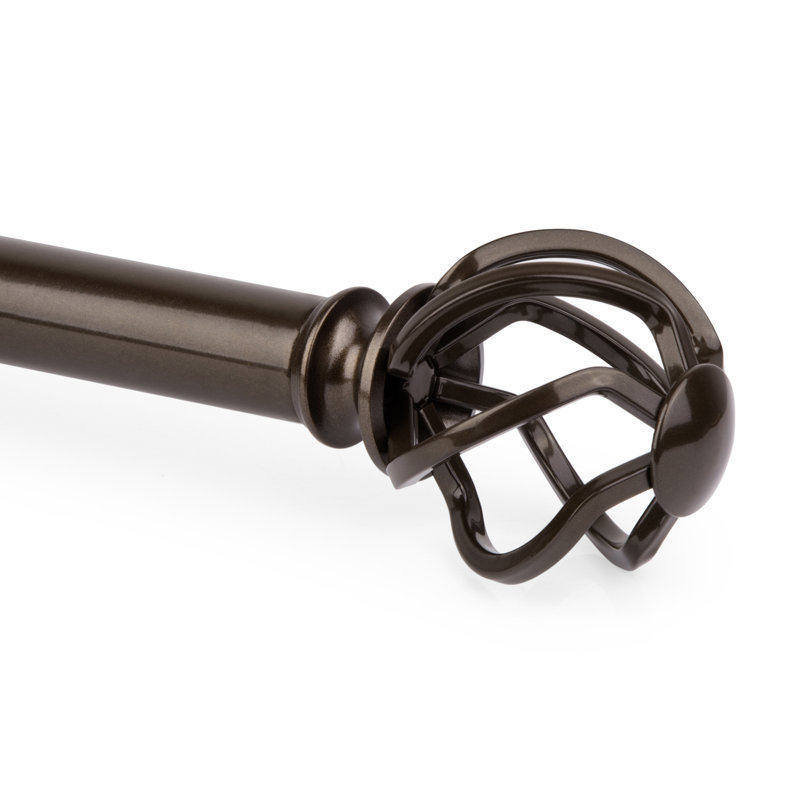 Tringle à rideaux simple réglable Cianah, Bronze antique, 72" - 144"