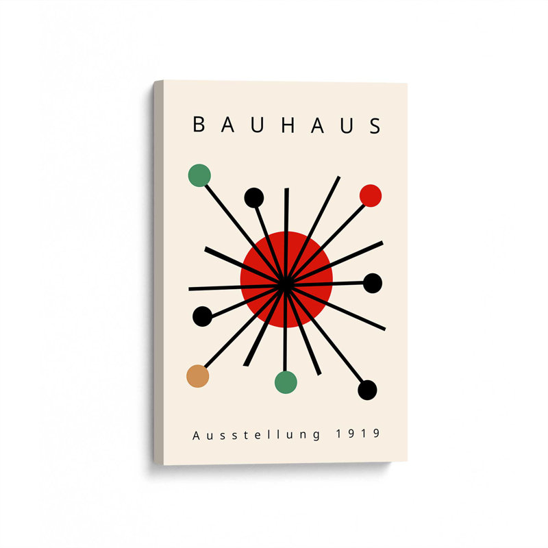 Bold Bauhaus Burst Print on Canvas, 48" H x 32" W, Wrapped Canvas