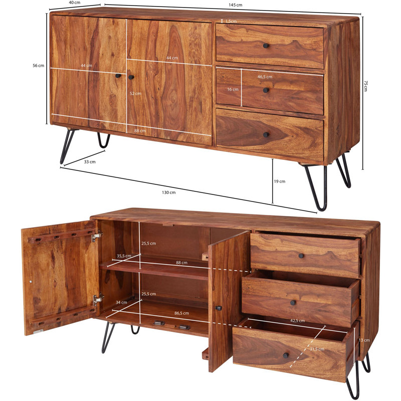 Nagata 145cm Solid Wood Sideboard
