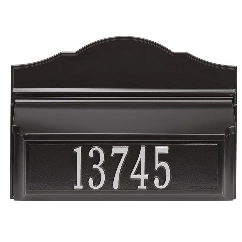 Colonial Wall Mounted Mailbox, Black/Silver, Yes