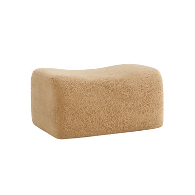 Soft Teddy Fabric Ottoman For Living Room – Perfect Footrest, Spare Seat & Decorative Accent by George Oliver