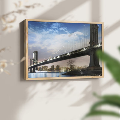 NY Night -Framed Print - Restickable