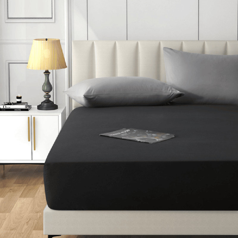 Angeliza Microfiber Standard Fitted Sheet, Black, Single (3')