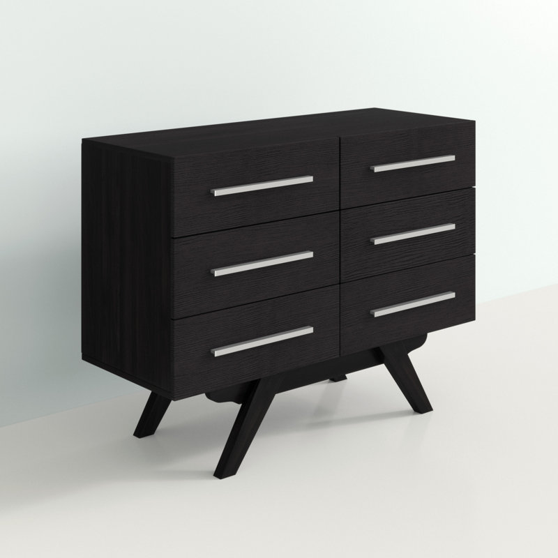 100cm W 6 - Drawer Chest of Drawers, Dark Brown