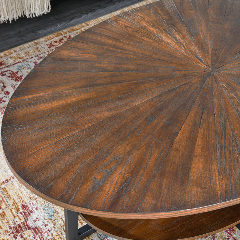 Agora Solid Coffee Table with Storage, Dark Brown