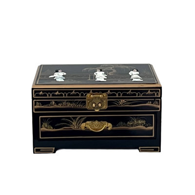 Oriental Chinese Mother of Pearl Jewellery Box