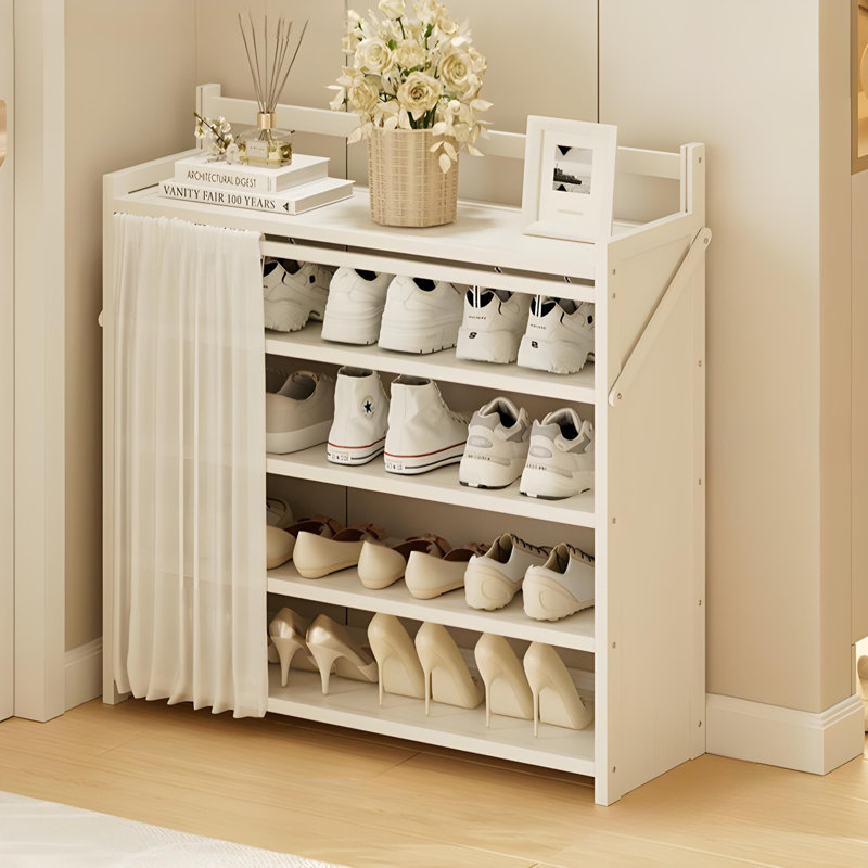 Foldable Multi-Tier Shoe Rack For Small Spaces – Bamboo Entryway Storage Shelf For Home/Apartment
