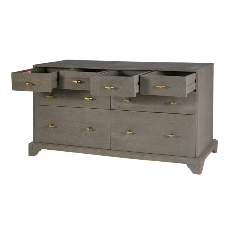 Commode rectangulaire 8 tiroirs en bois l 55 po