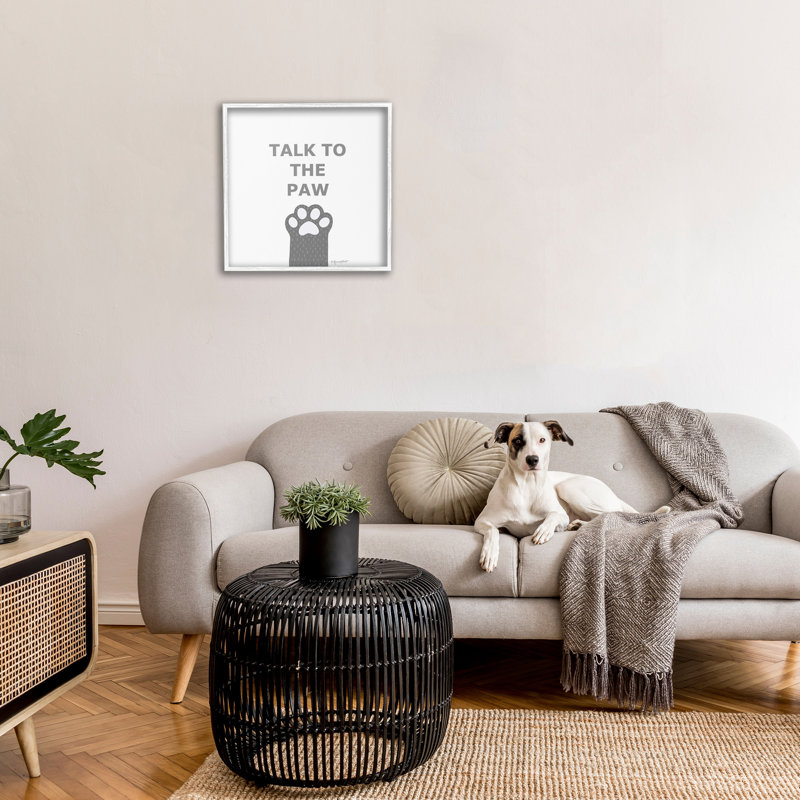 "Cadre simple" Sassy parlez à la patte "par Annie Lapoint sur toile, Giclée encadrée blanc bord de mer, H 24 po x l 24 po