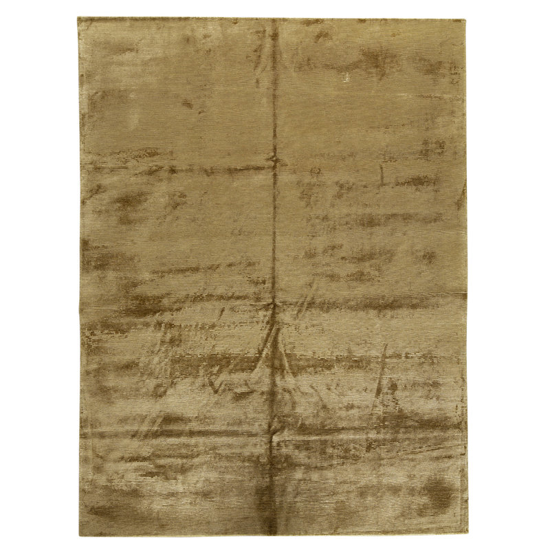 Hand Knotted Area Rug in Gold