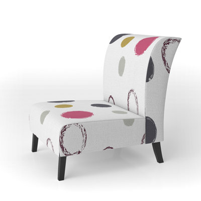 Fauteuil de chambre rembourré à motifs multicolores à pois abstraits