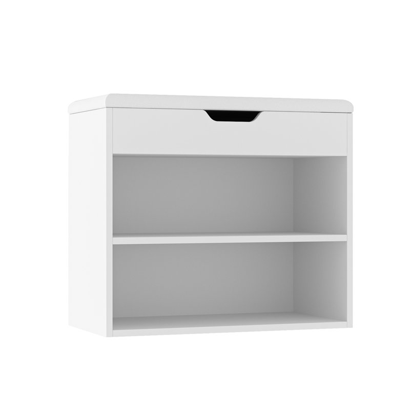 Banc de rangement pour chaussures 6 paires Marzia, Blanc
