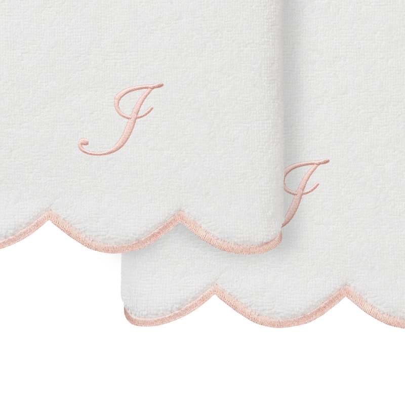  Ensemble de serviettes 100% coton turque ADORNIA, I, Blanc / Rose, Ensemble de 2 essuie-mains