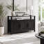 Buffet en bois de pin avec rangement à 3 portes et détails de rivet-2077044873