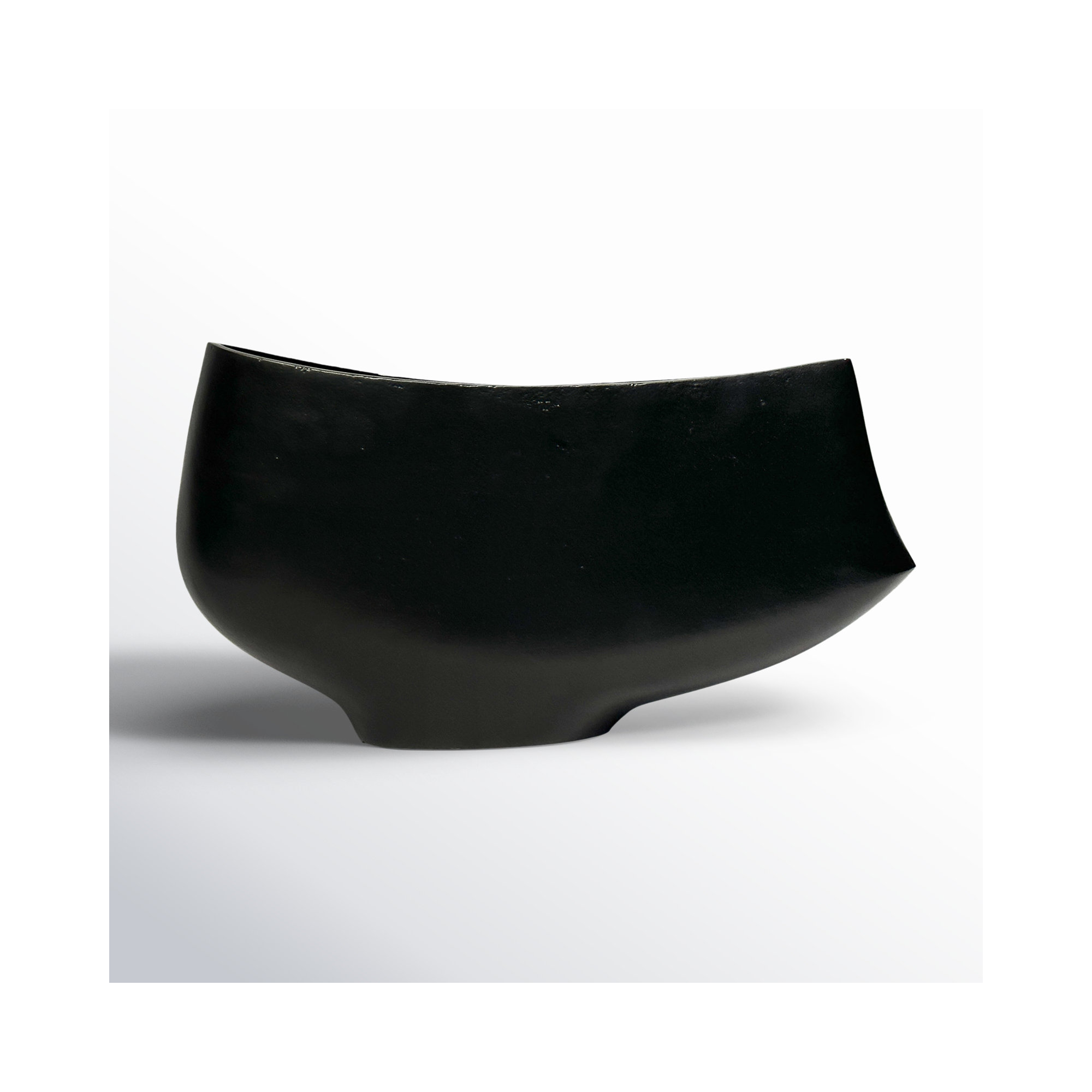 Pico Handmade Aluminum Table Vase, Black, 10" H x 17" W x 5" D