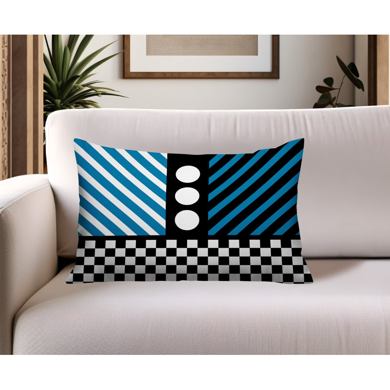 Oreiller rectangulaire réversible intérieur / extérieur Brixa, Rectangulaire H 14 po x l 20 po, Turquoise