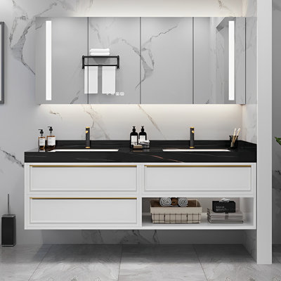 Modern light luxury style bathroom cabinet