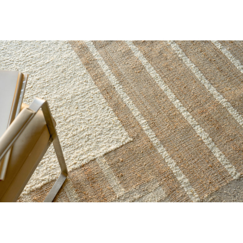 Pompano flatweave Wool/Jute Ivory/Beige Area Rug, 8'X10'