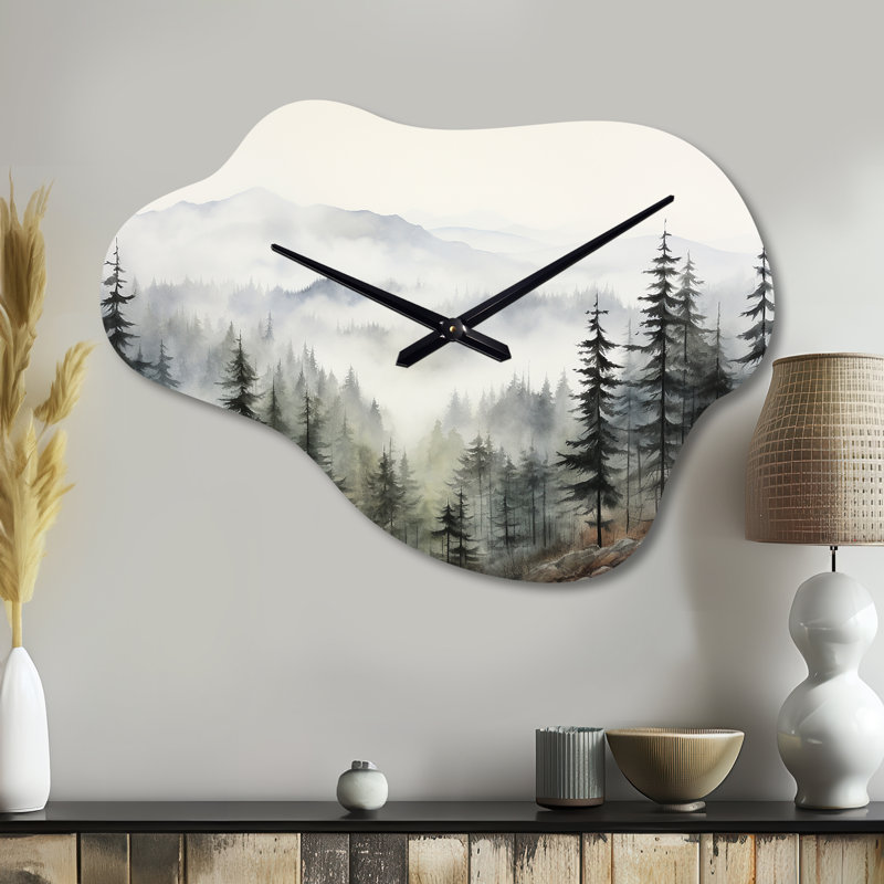Horloge murale pin en métal Misty Mountain II, Petit