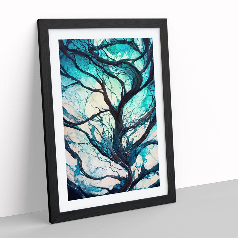 Branches Of A Tree Abstract No.2 - Single Picture Frame Print, Black, 64cm H x 46cm W x 2cm D